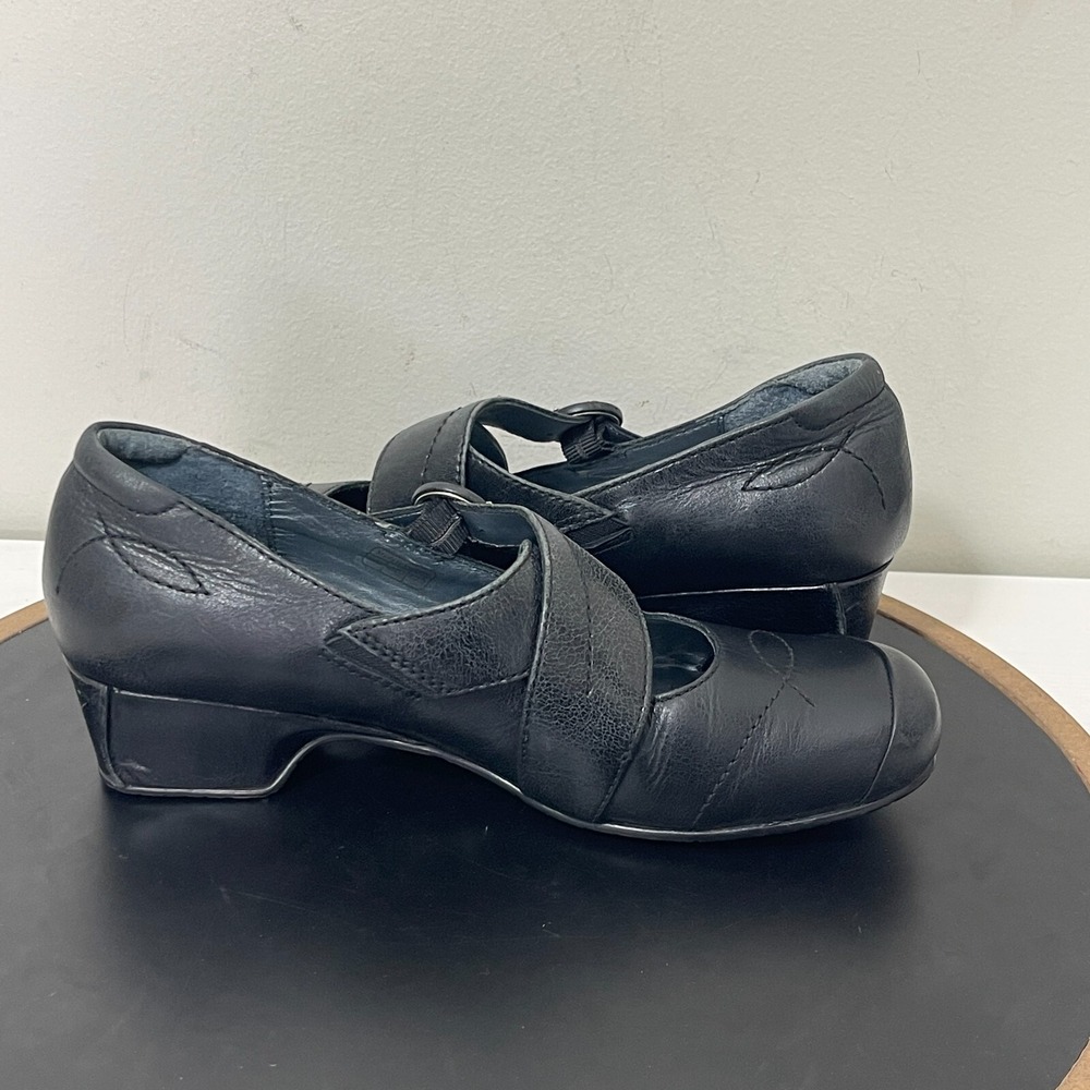 Josef Seibel Mary Jane Shoes Women 38 Leather Crisscross Black Low Heel Workwear - Picture 8 of 16